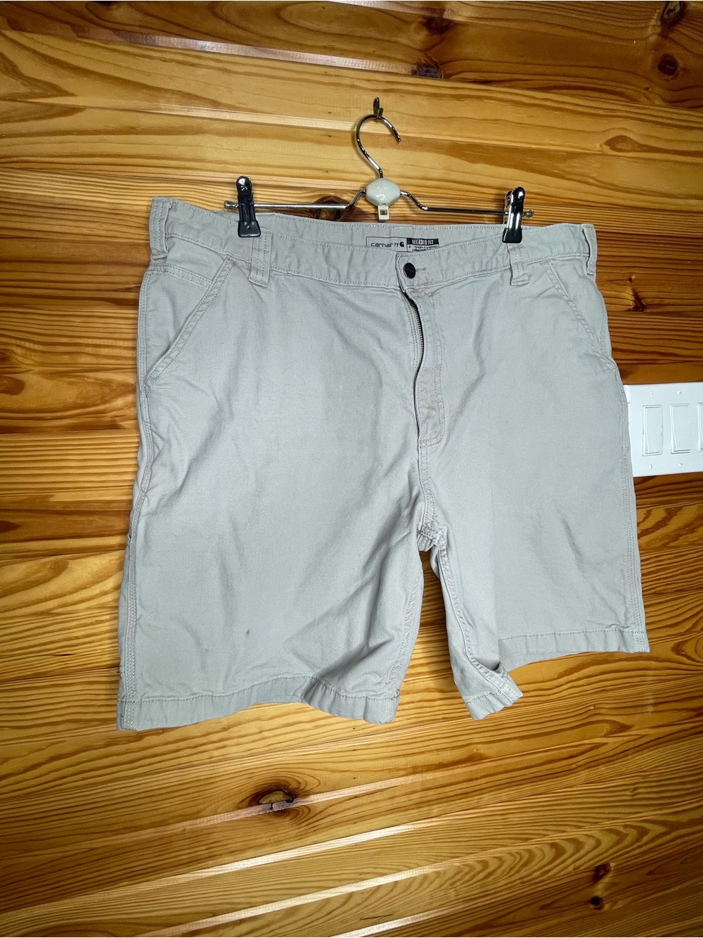 Carhartt Men's Light Beige Flat Front Shorts